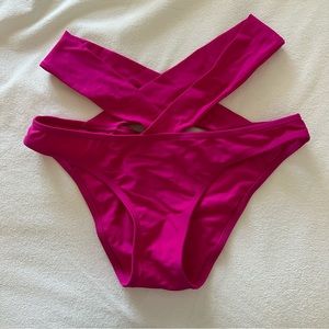 Express Hot Pink Crisscross Bikini Bottoms